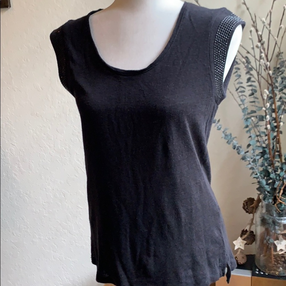 Jennifer Lopez Black rhinestone sleeveless